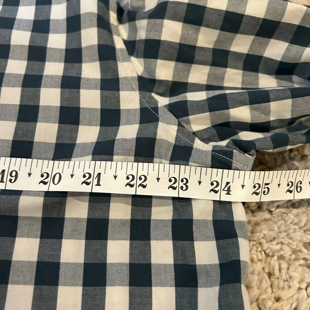 Banana Republic Men's Blue and White Plaid Shirt Camden Fit Size XL